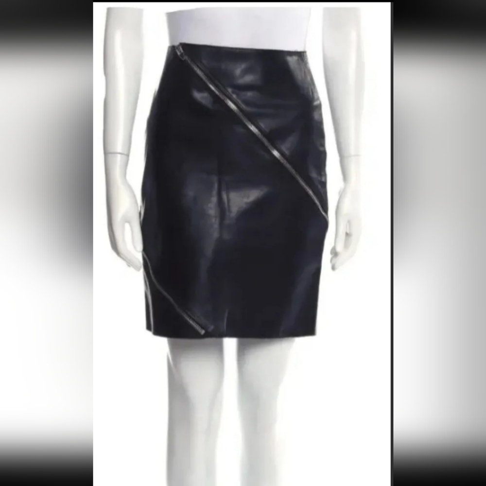 Alexander Wang black leather skirt size 0 NWT
